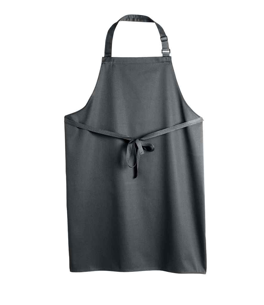 Dennys Polyester Bib Apron in ONE Storm Grey by Dennys — Custom branded clothing by Print Press, featuring premium embroidery produced in our specialist print lab in the UK.