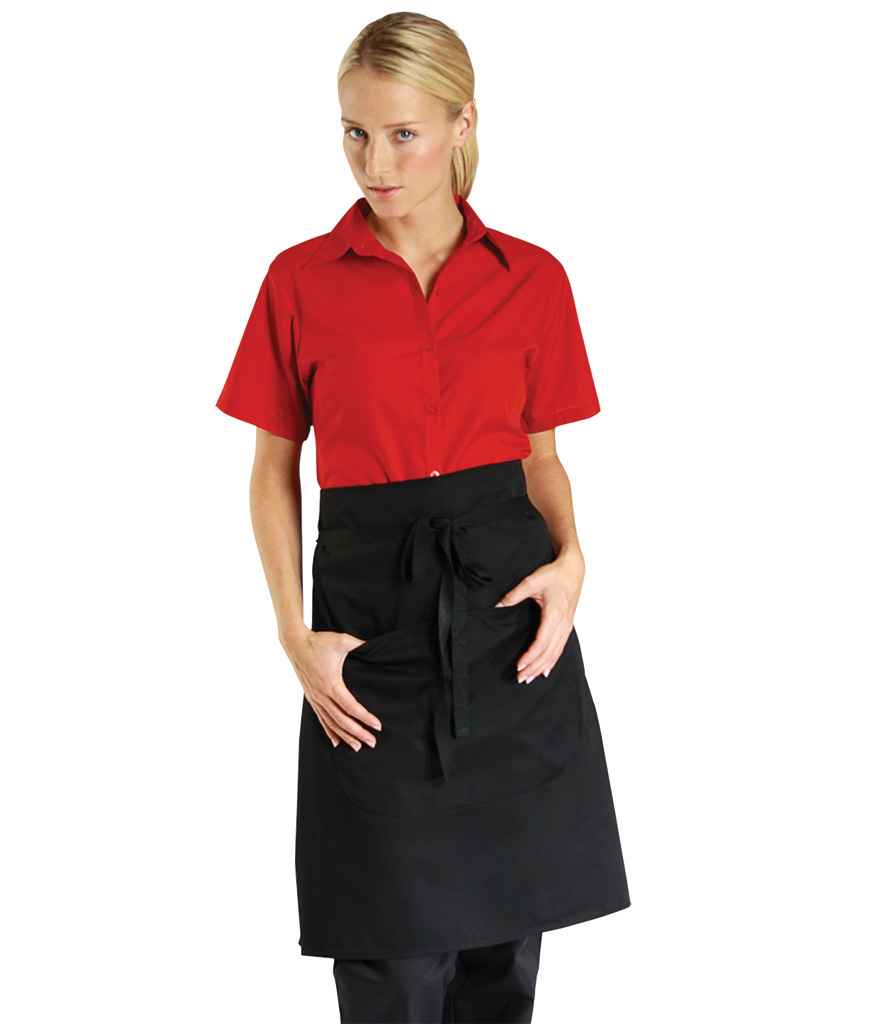 Dennys Waist Apron with Pocket in ONE Black by Dennys — Custom branded clothing by Print Press, featuring premium embroidery produced in our specialist print lab in the UK.