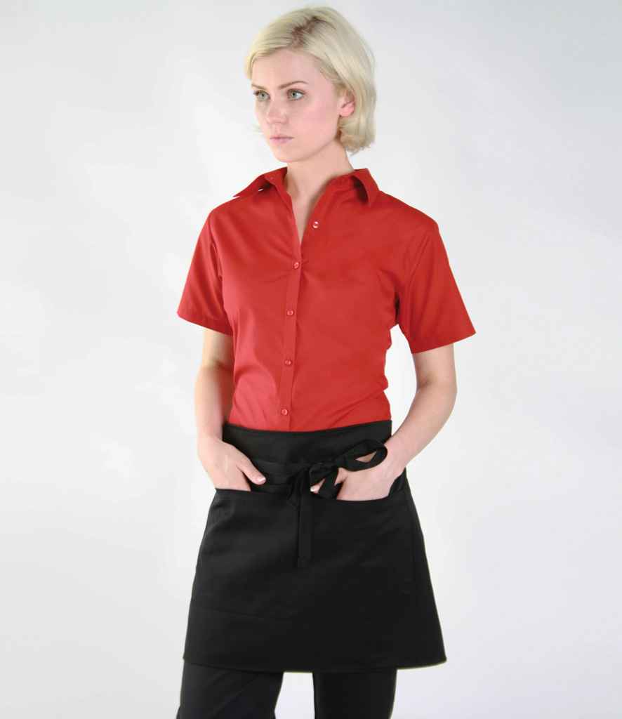 Dennys Bar Apron with Pocket in ONE Black by Dennys — Custom branded clothing by Print Press, featuring premium embroidery produced in our specialist print lab in the UK.
