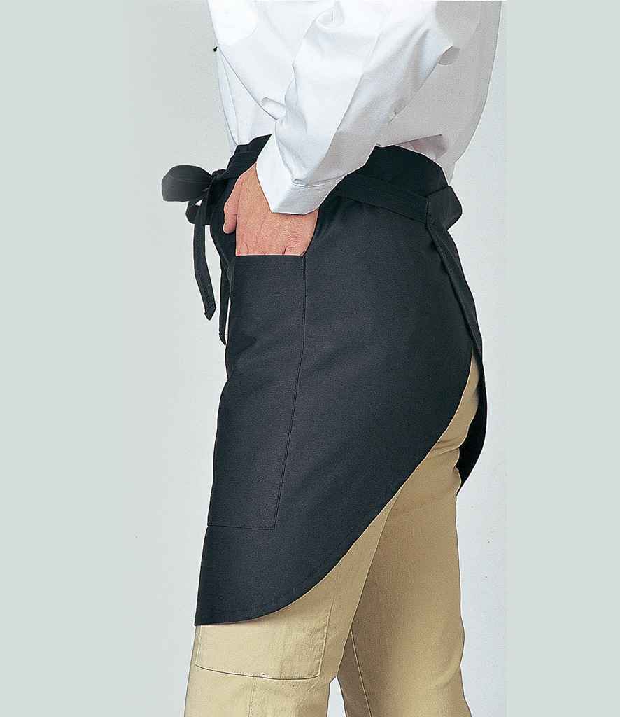 Dennys Wrap Over Waist Apron in ONE Black by Dennys — Custom branded clothing by Print Press, featuring premium embroidery produced in our specialist print lab in the UK.