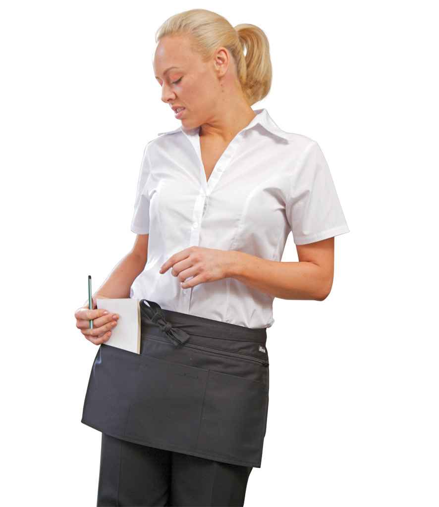 Dennys Zip Pocket Apron in ONE Black by Dennys — Custom branded clothing by Print Press, featuring premium embroidery produced in our specialist print lab in the UK.
