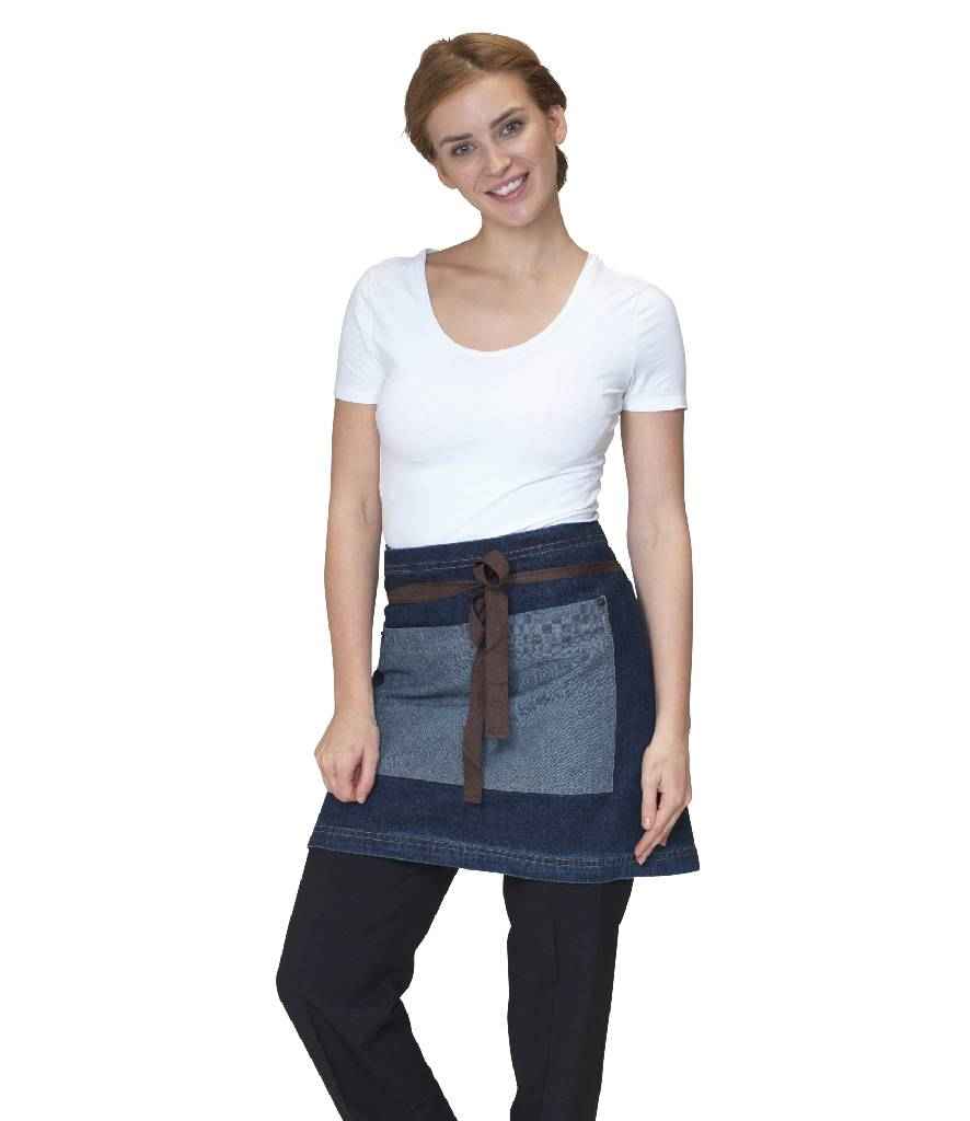 Dennys Denim Waist Apron in ONE Washed Denim by Dennys — Custom branded clothing by Print Press, featuring premium embroidery produced in our specialist print lab in the UK.