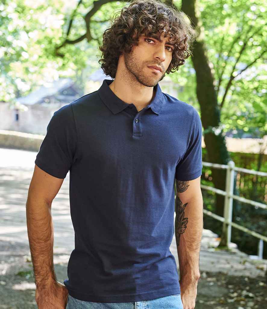 Ecologie Etosha Organic Piqué Polo Shirt in Navy by Ecologie — Custom branded clothing by Print Press, featuring premium embroidery produced in our specialist print lab in the UK.