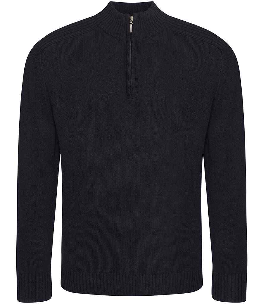 Ecologie Unisex Wakhan Zip Neck Sustainable Sweater in Black by Ecologie — Custom branded clothing by Print Press, featuring premium embroidery produced in our specialist print lab in the UK.