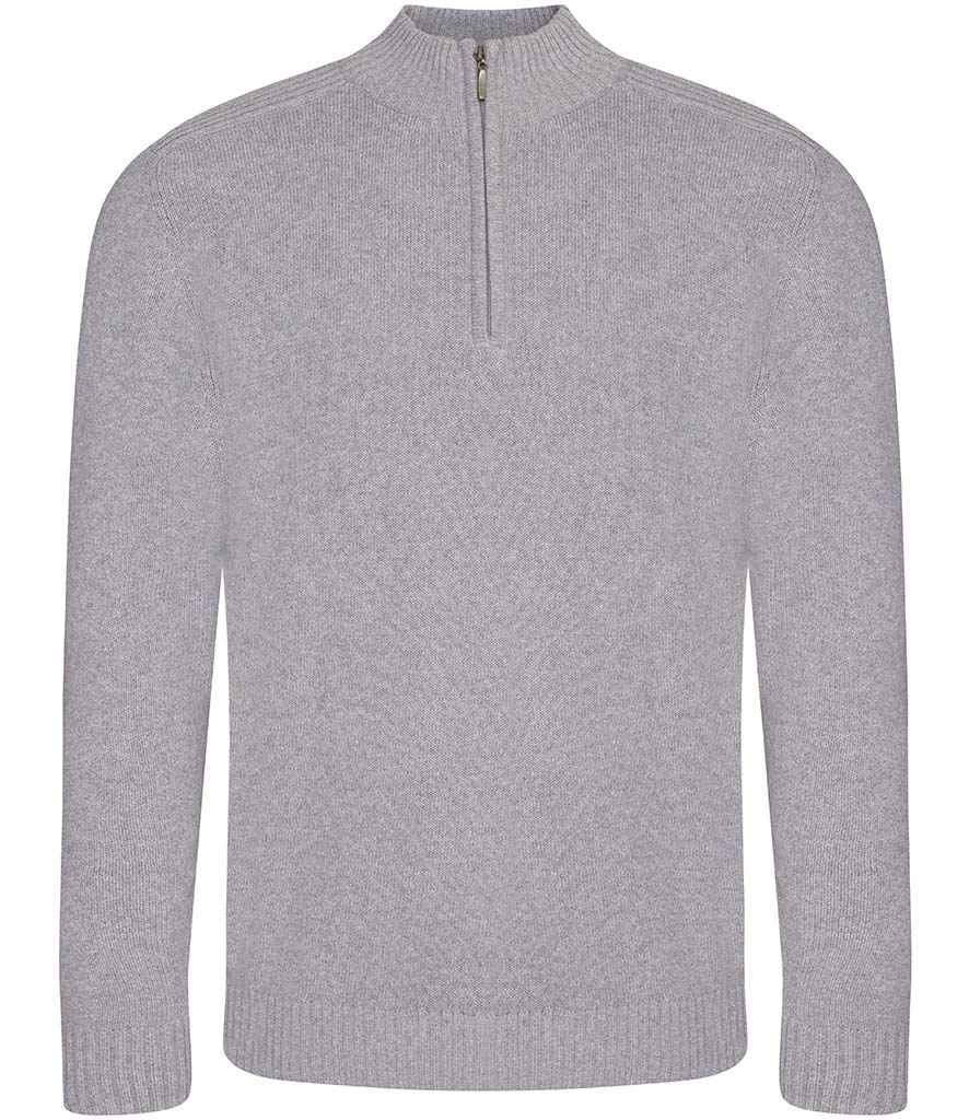 Ecologie Unisex Wakhan Zip Neck Sustainable Sweater in Heather Grey by Ecologie — Custom branded clothing by Print Press, featuring premium embroidery produced in our specialist print lab in the UK.
