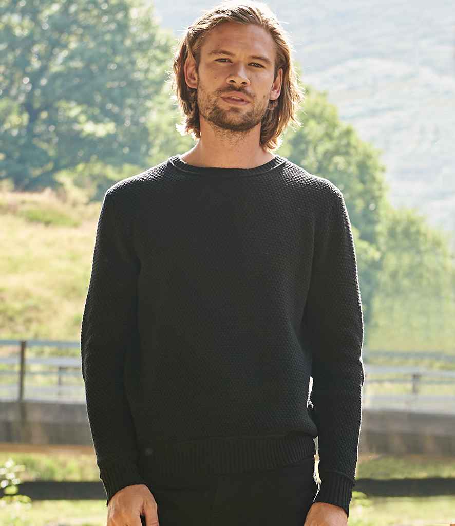 Ecologie Unisex Taroko Sustainable Crew Neck Sweater in Black by Ecologie — Custom branded clothing by Print Press, featuring premium embroidery produced in our specialist print lab in the UK.
