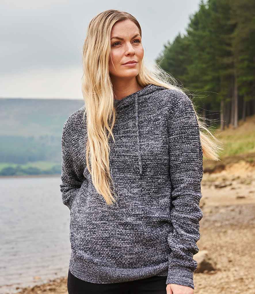 Ecologie Unisex Iguazu Sustainable Knitted Hoodie in Heather Grey Charcoal by Ecologie — Custom branded clothing by Print Press, featuring premium embroidery produced in our specialist print lab in the UK.