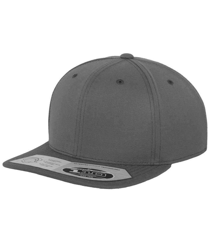 Flexfit Fitted Snapback Cap in ONE Dark Grey by Flexfit — Custom branded clothing by Print Press, featuring premium embroidery produced in our specialist print lab in the UK.