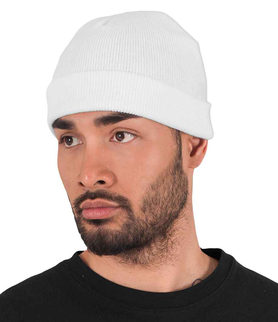 Flexfit Heavyweight Beanie in ONE White by Flexfit — Custom branded clothing by Print Press, featuring premium embroidery produced in our specialist print lab in the UK.