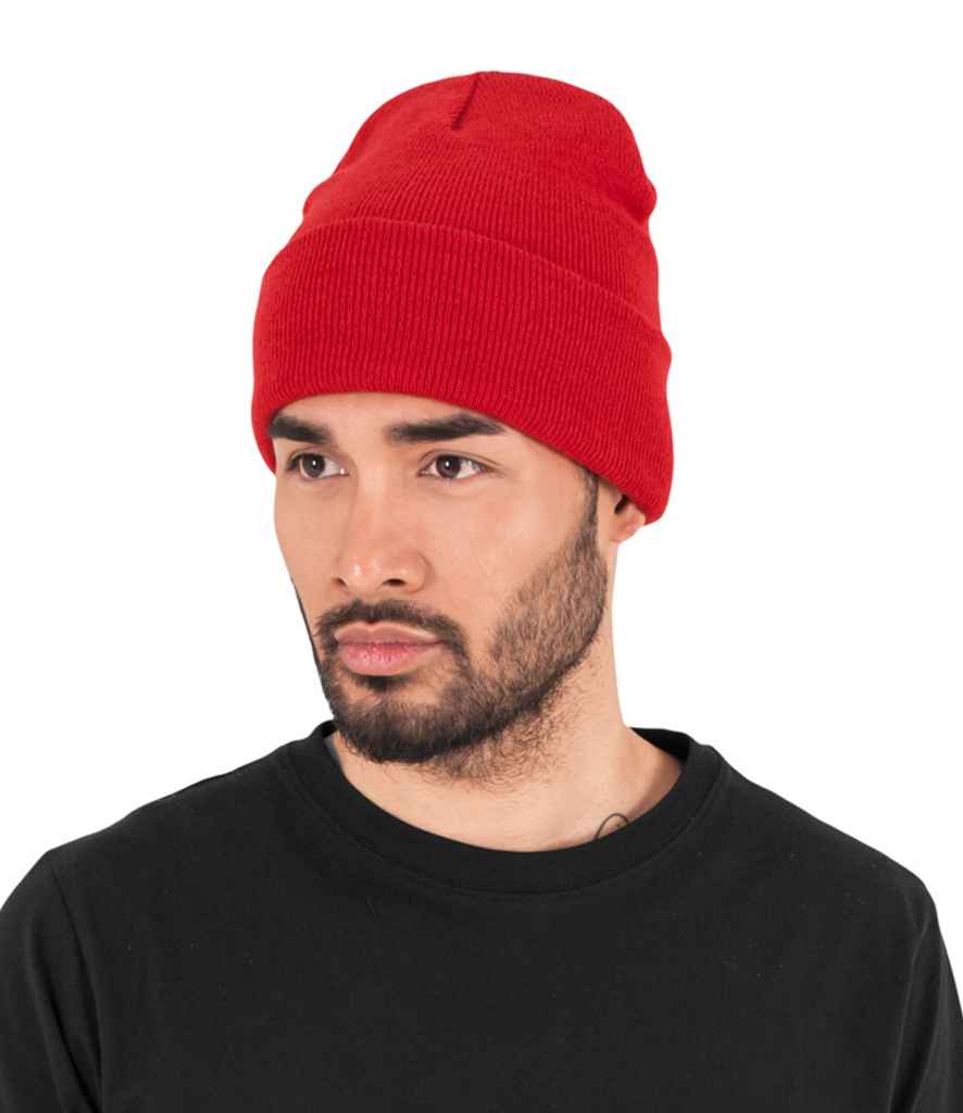 Flexfit Heavyweight Long Beanie in ONE Red by Flexfit — Custom branded clothing by Print Press, featuring premium embroidery produced in our specialist print lab in the UK.