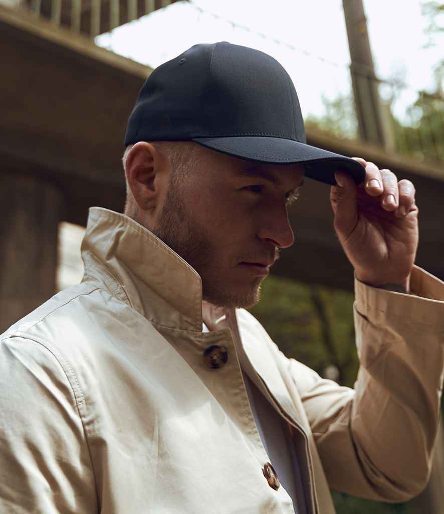 Flexfit Delta® Cap in Black by Flexfit — Custom branded clothing by Print Press, featuring premium embroidery produced in our specialist print lab in the UK.