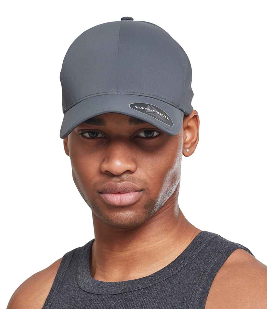 Flexfit Delta® Cap in Dark Grey by Flexfit — Custom branded clothing by Print Press, featuring premium embroidery produced in our specialist print lab in the UK.