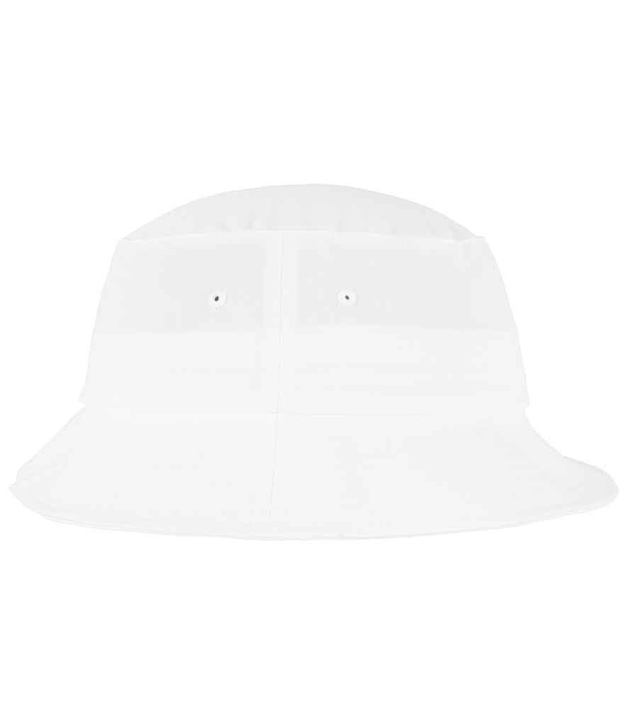 Flexfit Cotton Twill Bucket Hat in ONE White by Flexfit — Custom branded clothing by Print Press, featuring premium embroidery produced in our specialist print lab in the UK.