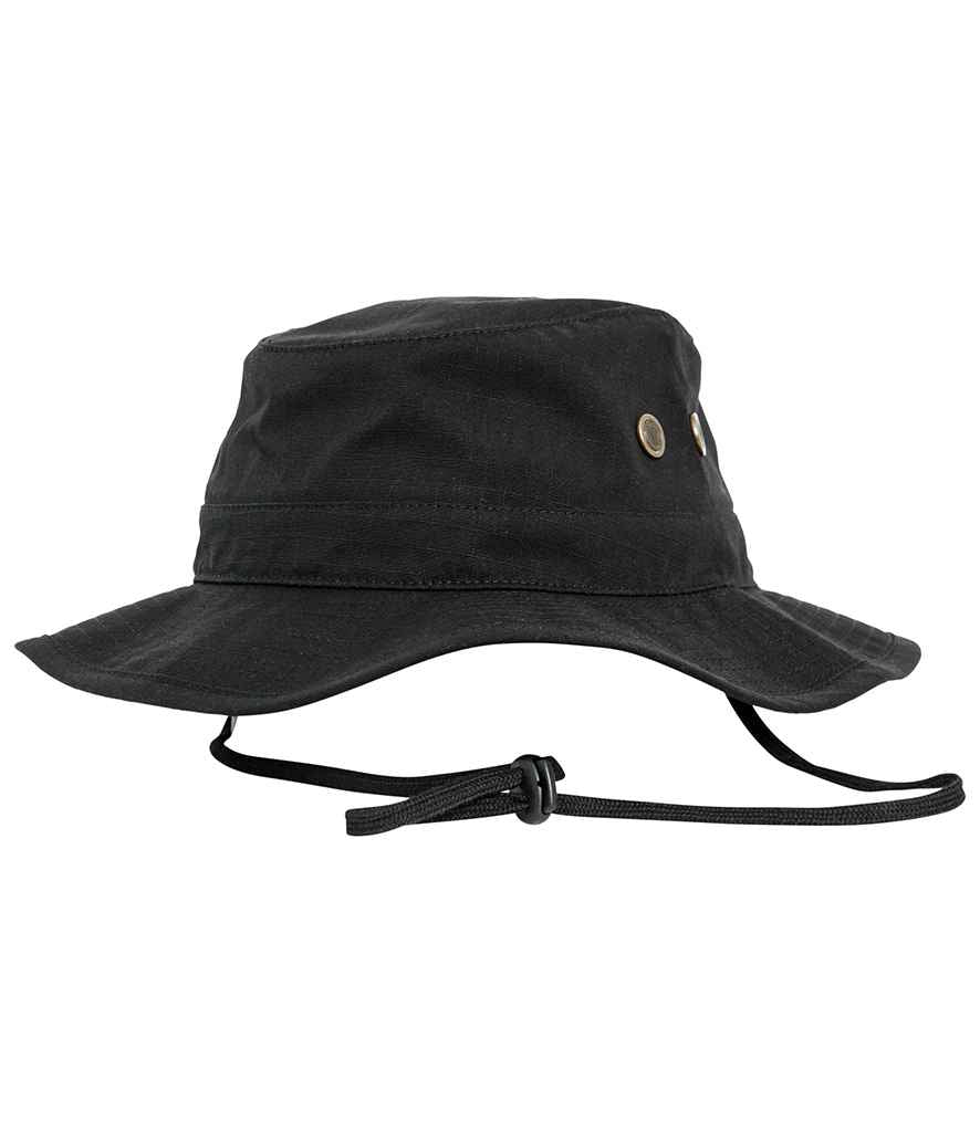Flexfit Angler Hat in ONE Black by Flexfit — Custom branded clothing by Print Press, featuring premium embroidery produced in our specialist print lab in the UK.