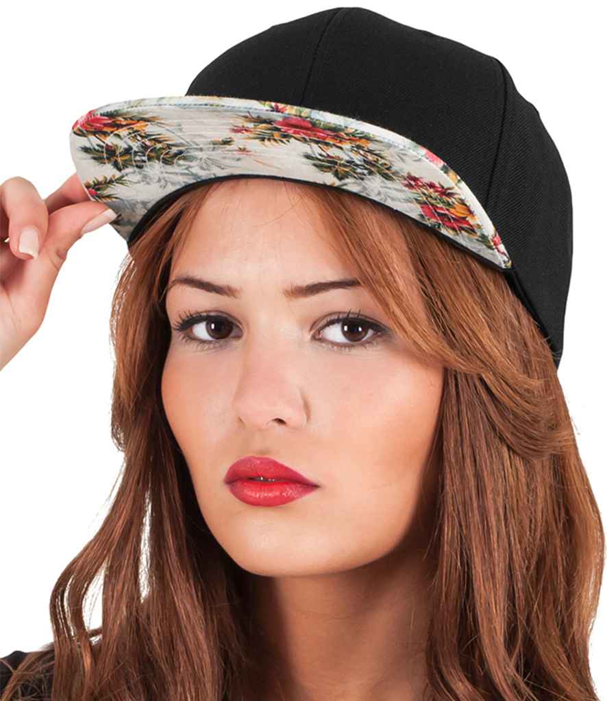 Flexfit Floral Snapback Cap in ONE Mint by Flexfit — Custom branded clothing by Print Press, featuring premium embroidery produced in our specialist print lab in the UK.
