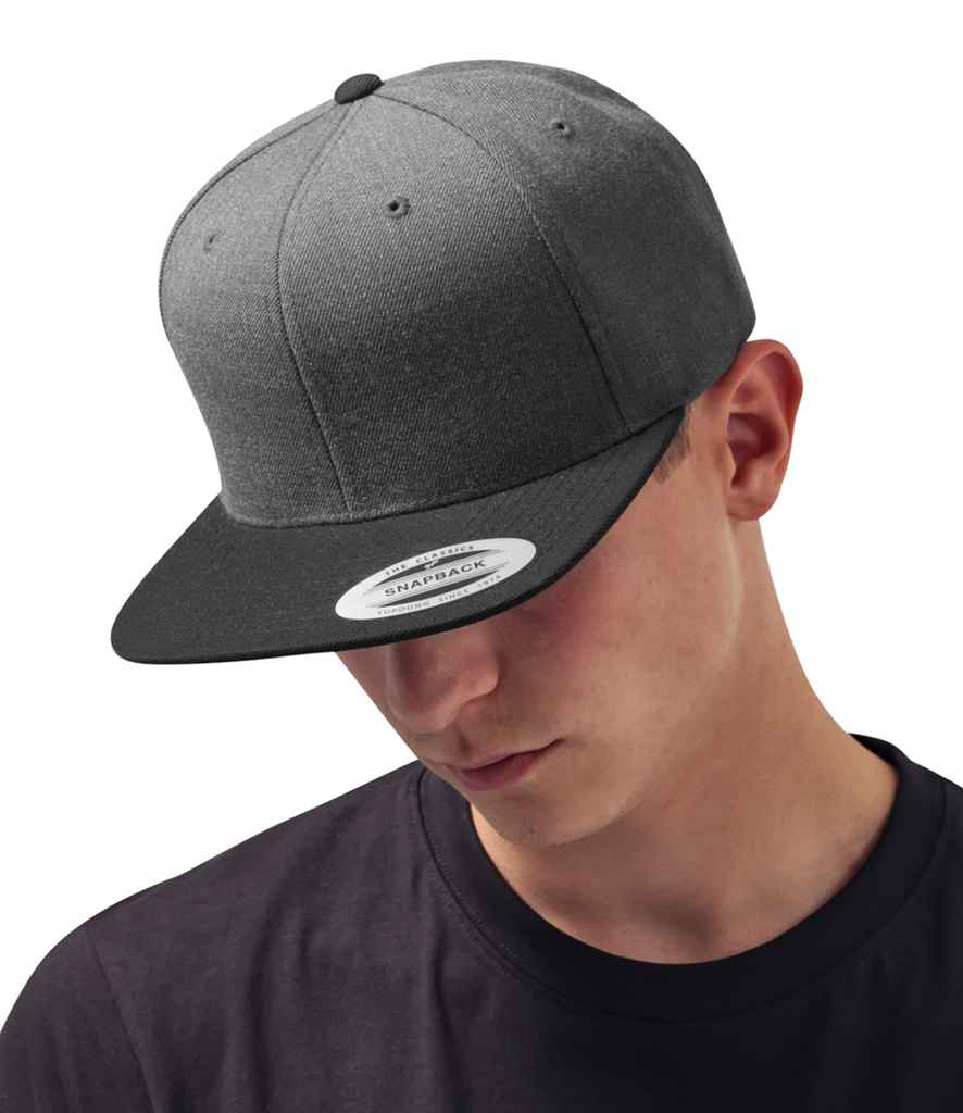 Flexfit Two Tone Classic Snapback Cap in ONE Charcoal Black by Flexfit — Custom branded clothing by Print Press, featuring premium embroidery produced in our specialist print lab in the UK.