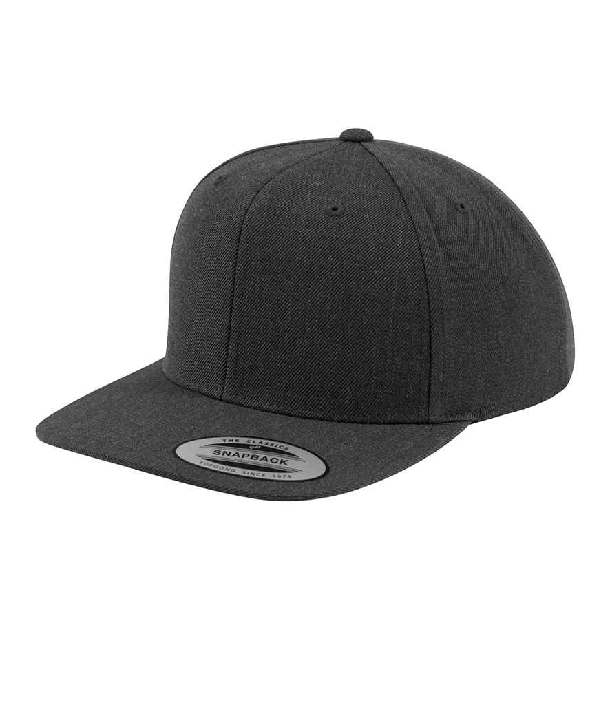 Flexfit Classic Snapback Cap in ONE Dark Grey Dark Grey by Flexfit — Custom branded clothing by Print Press, featuring premium embroidery produced in our specialist print lab in the UK.