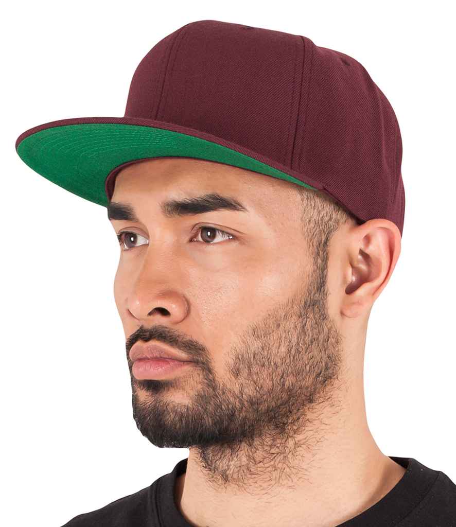 Flexfit Classic Snapback Cap in ONE Maroon by Flexfit — Custom branded clothing by Print Press, featuring premium embroidery produced in our specialist print lab in the UK.