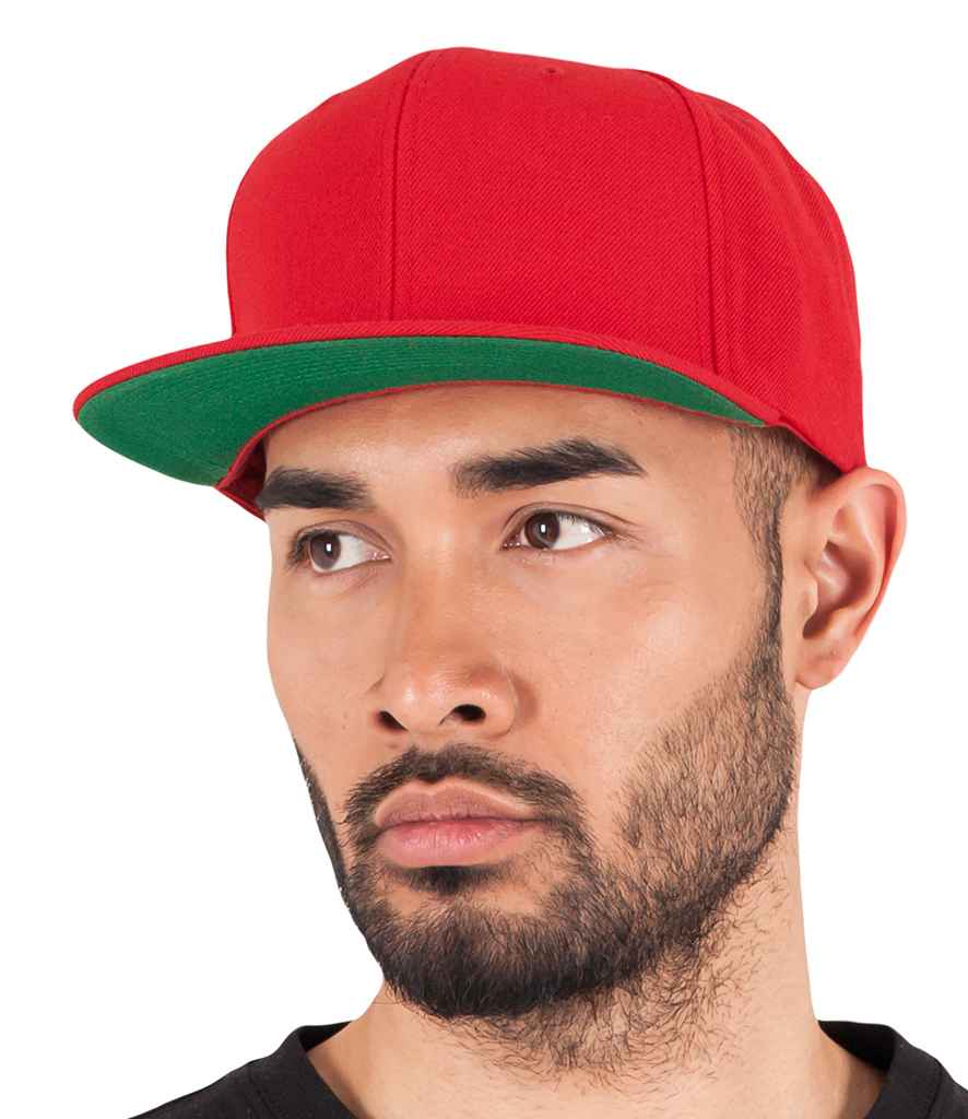 Flexfit Classic Snapback Cap in ONE Red by Flexfit — Custom branded clothing by Print Press, featuring premium embroidery produced in our specialist print lab in the UK.