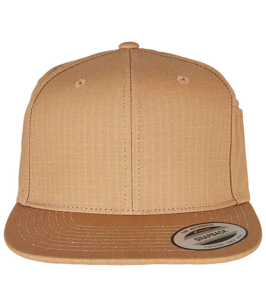 Flexfit Pencil Holder Snapback Cap in ONE Ocher by Flexfit — Custom branded clothing by Print Press, featuring premium embroidery produced in our specialist print lab in the UK.