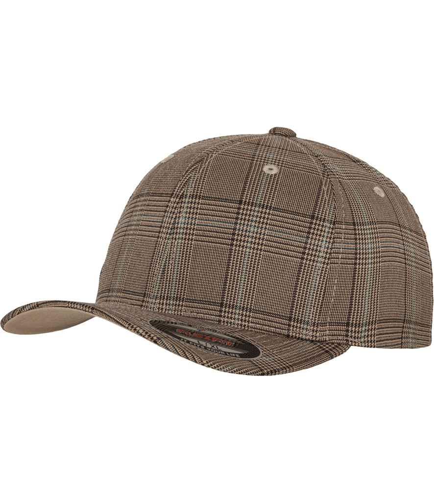 Flexfit Glen Check Cap in by Flexfit — Custom branded clothing by Print Press, featuring premium embroidery produced in our specialist print lab in the UK.