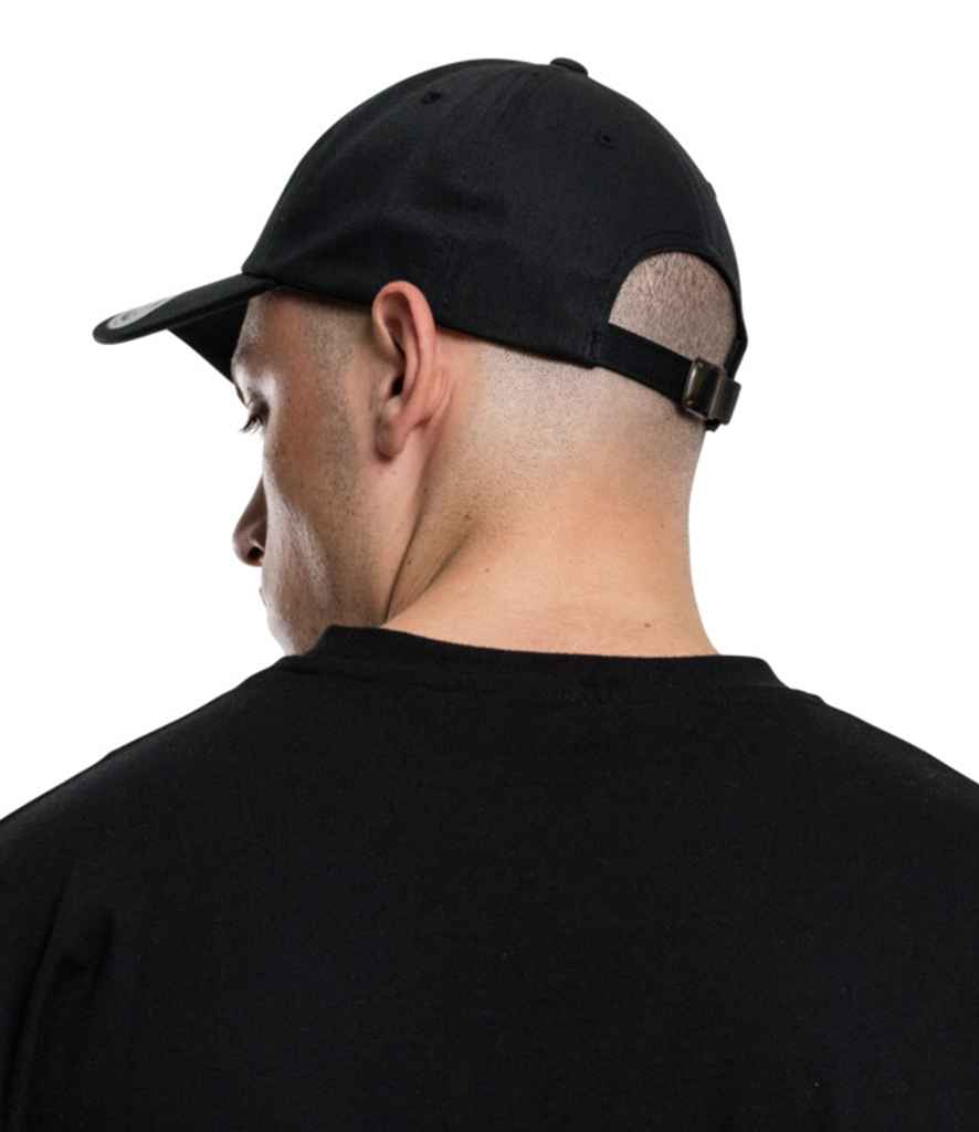 Flexfit Low Profile Cotton Twill Cap in ONE Black by Flexfit — Custom branded clothing by Print Press, featuring premium embroidery produced in our specialist print lab in the UK.