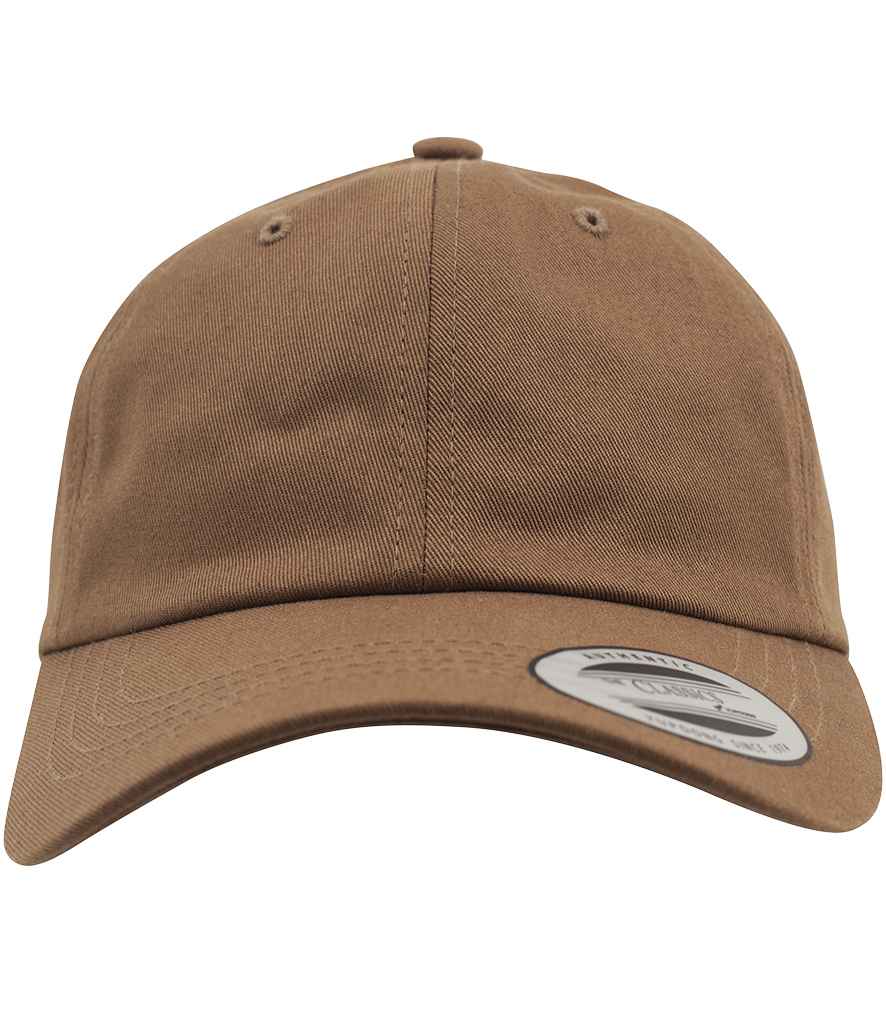 Flexfit Low Profile Cotton Twill Cap in ONE Khaki by Flexfit — Custom branded clothing by Print Press, featuring premium embroidery produced in our specialist print lab in the UK.