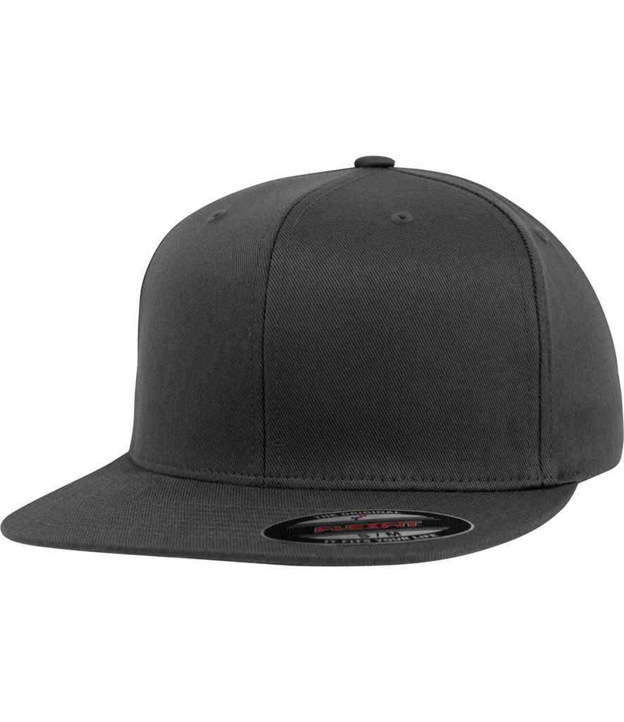 Flexfit Flat Visor Cap in Dark Grey by Flexfit — Custom branded clothing by Print Press, featuring premium embroidery produced in our specialist print lab in the UK.