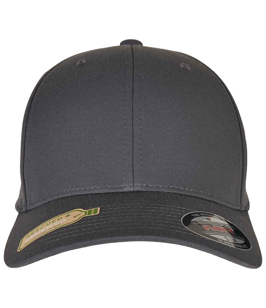 Flexfit Recycled Polyester Cap in Charcoal by Flexfit — Custom branded clothing by Print Press, featuring premium embroidery produced in our specialist print lab in the UK.