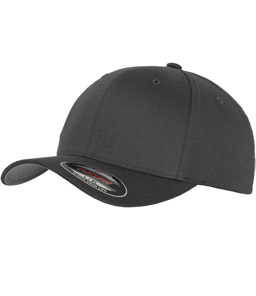 Flexfit Wooly Combed Cap in Dark Grey by Flexfit — Custom branded clothing by Print Press, featuring premium embroidery produced in our specialist print lab in the UK.