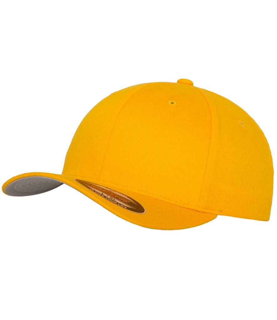 Flexfit Wooly Combed Cap in Gold by Flexfit — Custom branded clothing by Print Press, featuring premium embroidery produced in our specialist print lab in the UK.