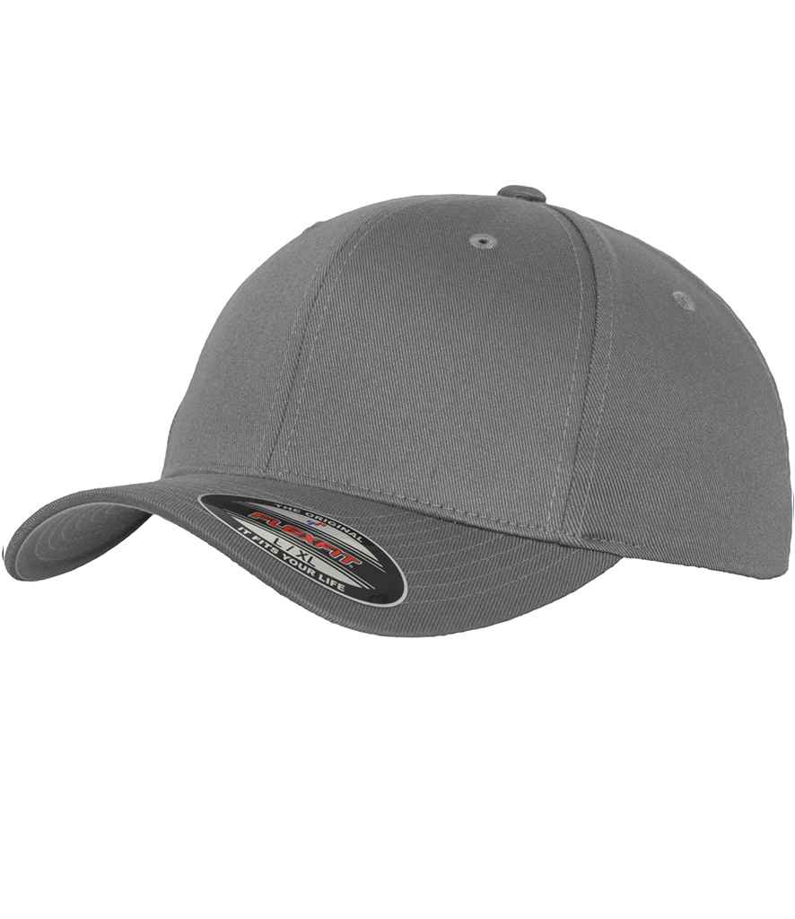 Flexfit Wooly Combed Cap in Grey by Flexfit — Custom branded clothing by Print Press, featuring premium embroidery produced in our specialist print lab in the UK.