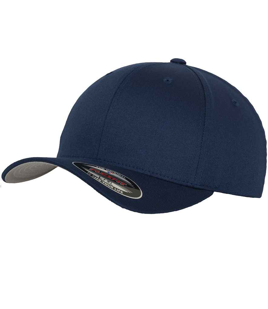 Flexfit Wooly Combed Cap in Navy by Flexfit — Custom branded clothing by Print Press, featuring premium embroidery produced in our specialist print lab in the UK.