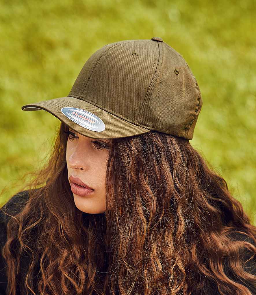 Flexfit Wooly Combed Cap in Olive Green by Flexfit — Custom branded clothing by Print Press, featuring premium embroidery produced in our specialist print lab in the UK.