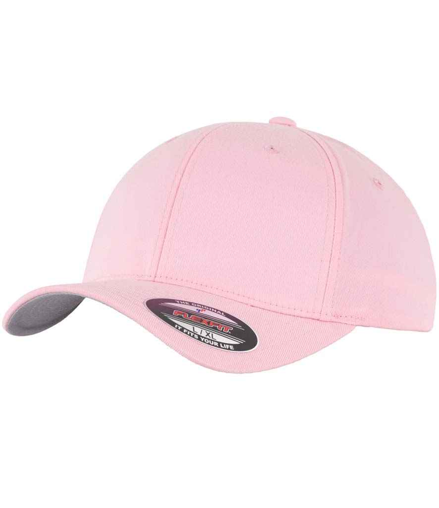 Flexfit Wooly Combed Cap in Pink by Flexfit — Custom branded clothing by Print Press, featuring premium embroidery produced in our specialist print lab in the UK.