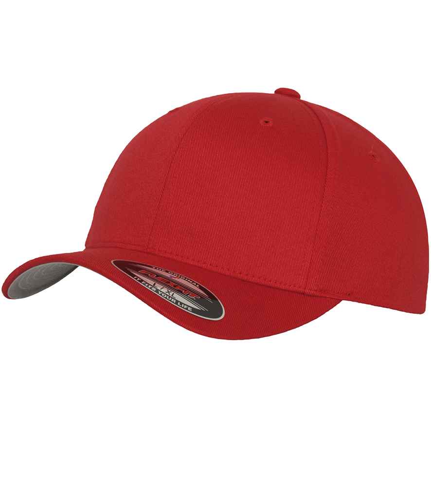 Flexfit Wooly Combed Cap in Red by Flexfit — Custom branded clothing by Print Press, featuring premium embroidery produced in our specialist print lab in the UK.