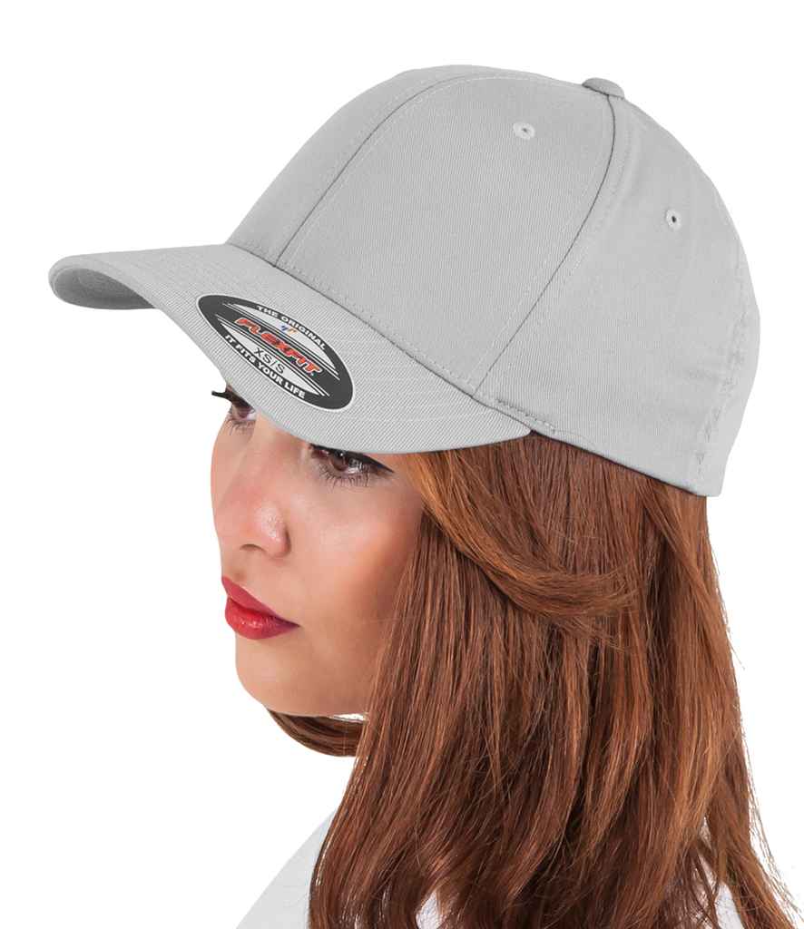 Flexfit Wooly Combed Cap in Silver by Flexfit — Custom branded clothing by Print Press, featuring premium embroidery produced in our specialist print lab in the UK.