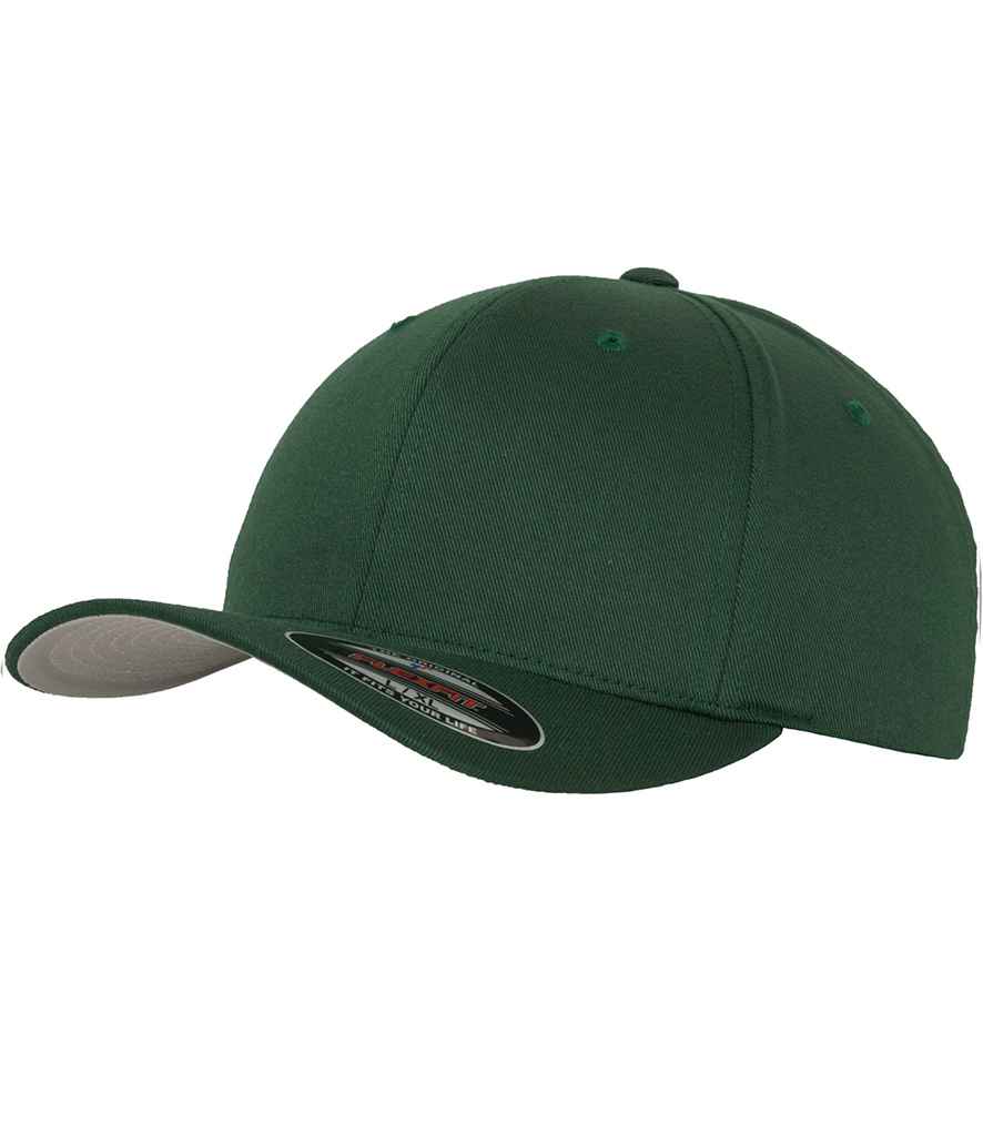 Flexfit Wooly Combed Cap in Spruce Green by Flexfit — Custom branded clothing by Print Press, featuring premium embroidery produced in our specialist print lab in the UK.