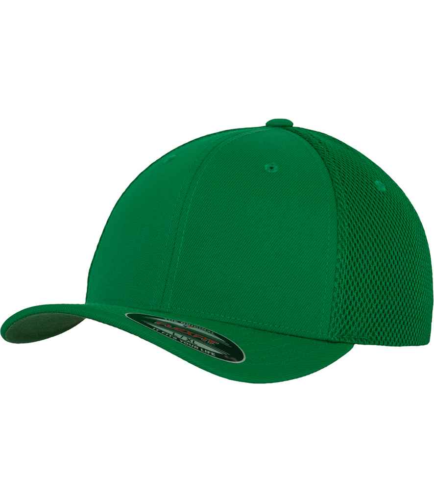 Flexfit Tactel Mesh Cap in Green by Flexfit — Custom branded clothing by Print Press, featuring premium embroidery produced in our specialist print lab in the UK.