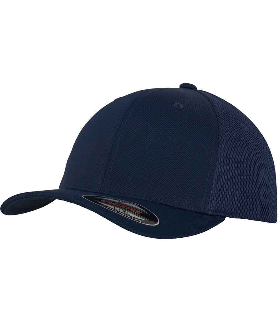 Flexfit Tactel Mesh Cap in Navy by Flexfit — Custom branded clothing by Print Press, featuring premium embroidery produced in our specialist print lab in the UK.