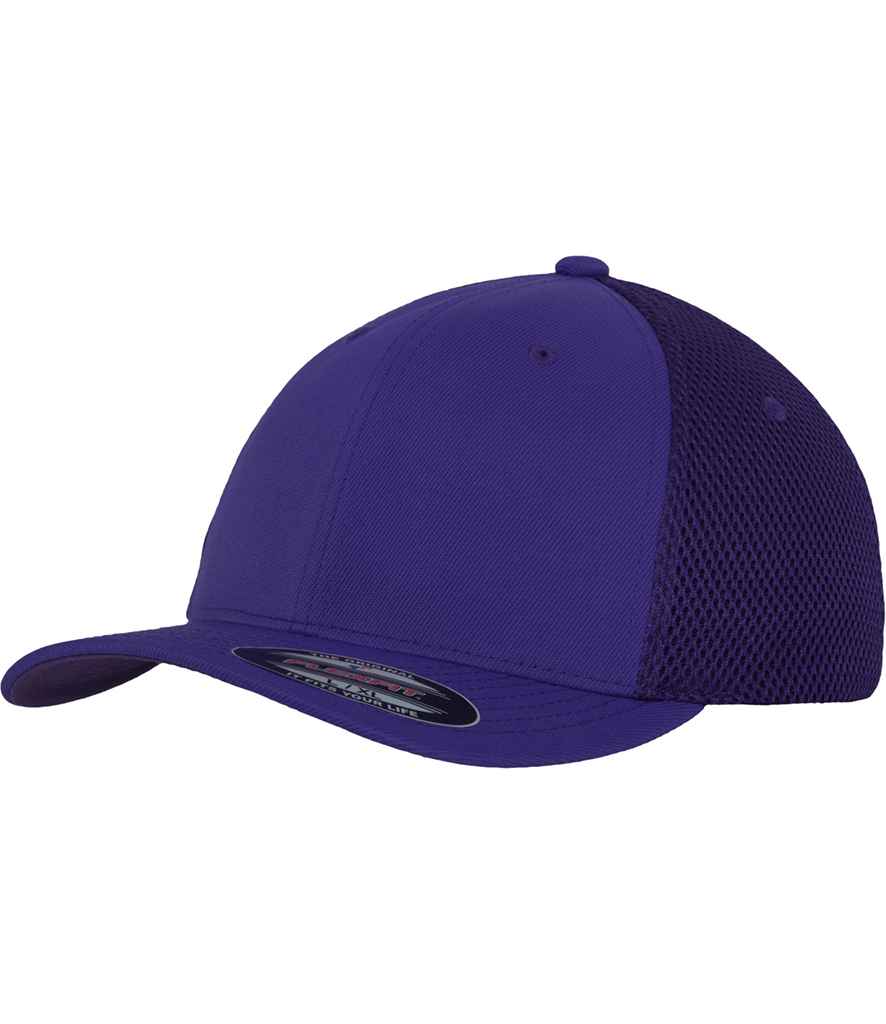 Flexfit Tactel Mesh Cap in Purple by Flexfit — Custom branded clothing by Print Press, featuring premium embroidery produced in our specialist print lab in the UK.