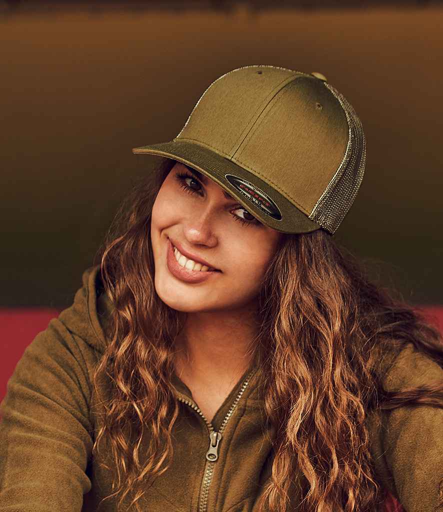 Flexfit Retro Trucker Cap in ONE Buck by Flexfit — Custom branded clothing by Print Press, featuring premium embroidery produced in our specialist print lab in the UK.