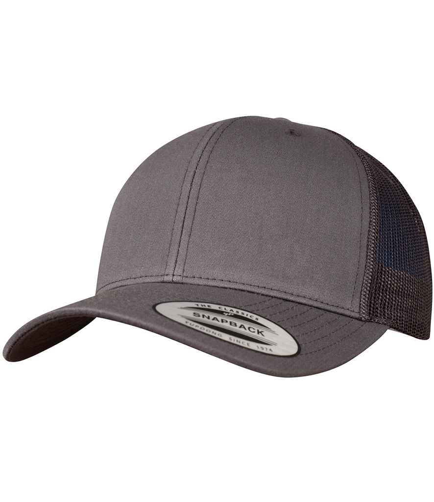 Flexfit Retro Trucker Cap in ONE Dark Grey by Flexfit — Custom branded clothing by Print Press, featuring premium embroidery produced in our specialist print lab in the UK.