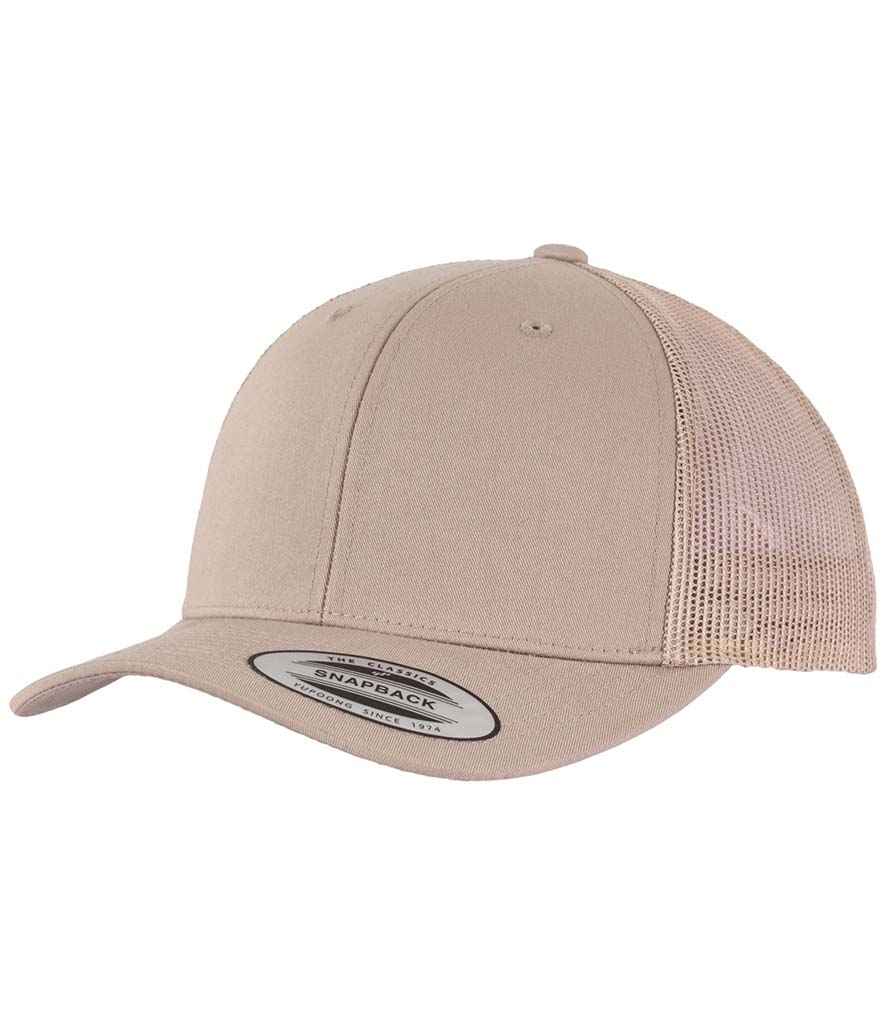 Flexfit Retro Trucker Cap in ONE Khaki by Flexfit — Custom branded clothing by Print Press, featuring premium embroidery produced in our specialist print lab in the UK.
