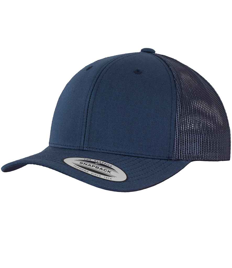 Flexfit Retro Trucker Cap in ONE Navy by Flexfit — Custom branded clothing by Print Press, featuring premium embroidery produced in our specialist print lab in the UK.