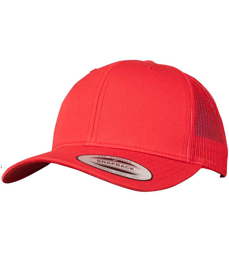 Flexfit Retro Trucker Cap in ONE Red by Flexfit — Custom branded clothing by Print Press, featuring premium embroidery produced in our specialist print lab in the UK.