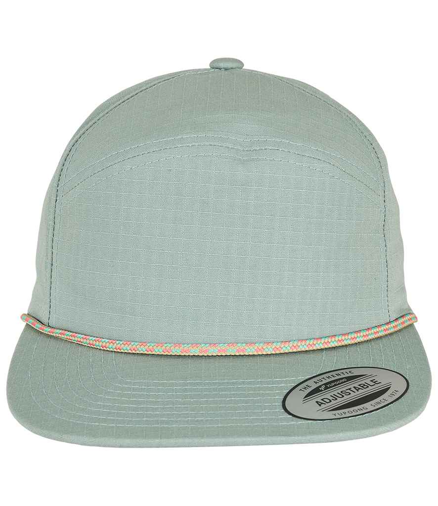 Flexfit Colour Braid Jockey Cap in ONE Blueish Green by Flexfit — Custom branded clothing by Print Press, featuring premium embroidery produced in our specialist print lab in the UK.