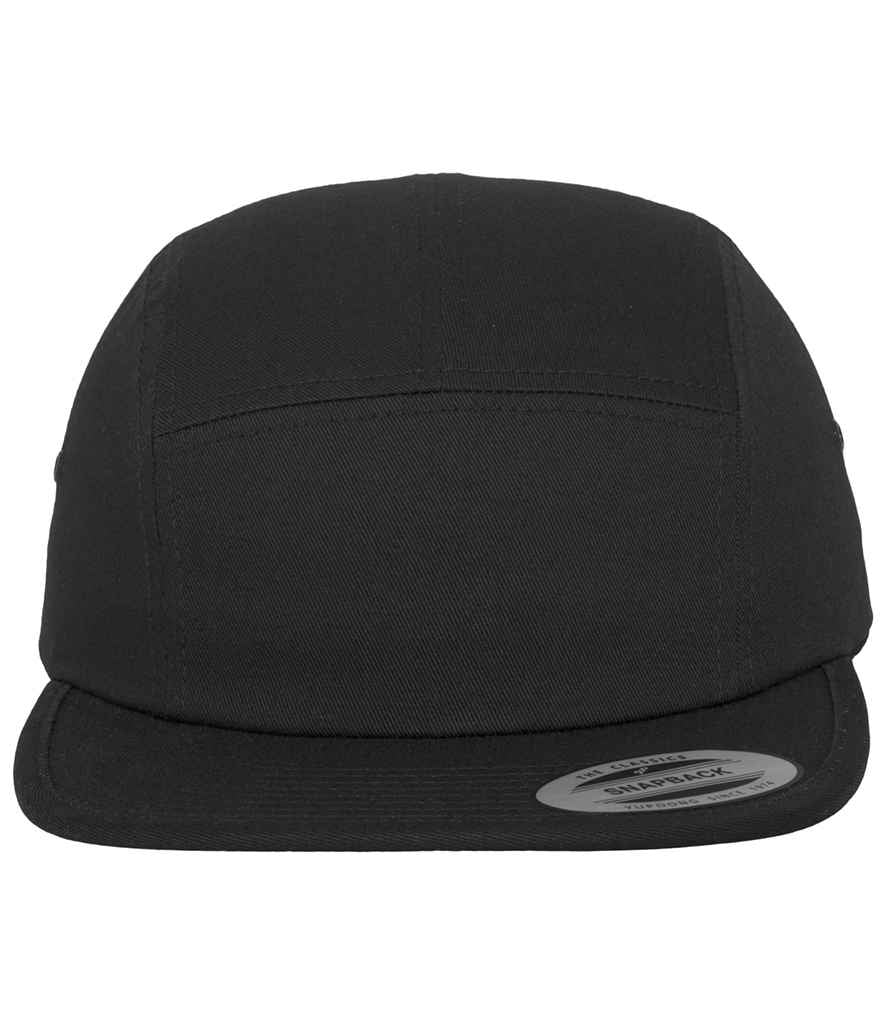 Flexfit Classic Jockey Cap in ONE Black by Flexfit — Custom branded clothing by Print Press, featuring premium embroidery produced in our specialist print lab in the UK.