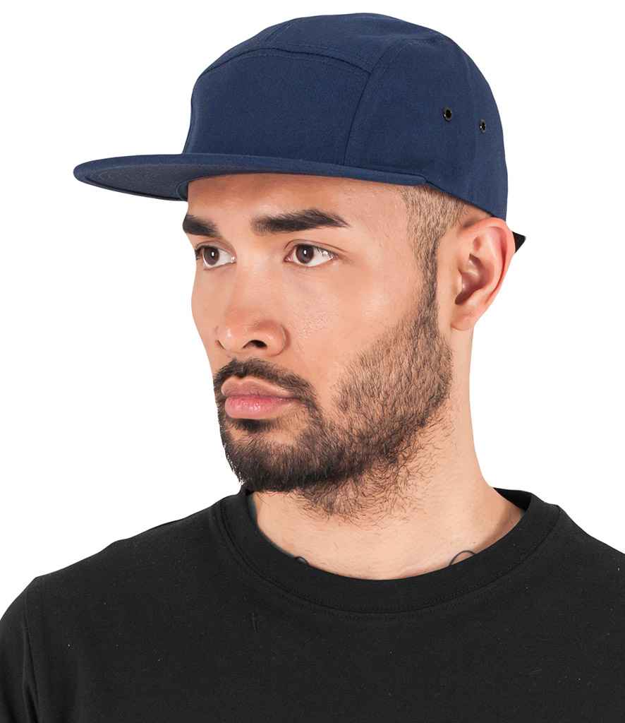 Flexfit Classic Jockey Cap in ONE Navy by Flexfit — Custom branded clothing by Print Press, featuring premium embroidery produced in our specialist print lab in the UK.