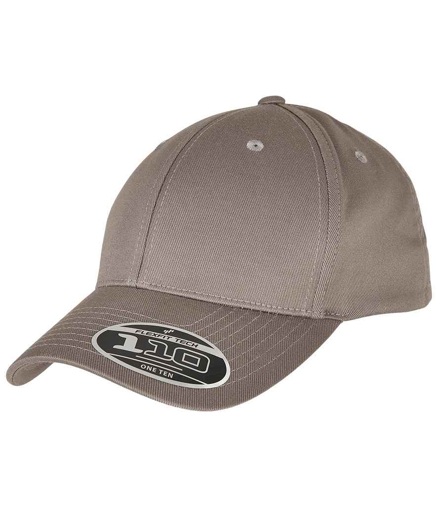 Flexfit 110 Curved Visor Snapback Cap in ONE Grey by Flexfit — Custom branded clothing by Print Press, featuring premium embroidery produced in our specialist print lab in the UK.